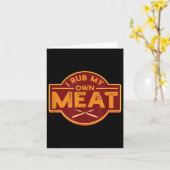 Mens I Rub My Meat - Bbq Grilling Tee おもしろい Gi カード (黄色い花)