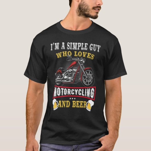 Mens Ich Bin Ein Einfach Mann Ich MagバイクF Tシャツ (正面)