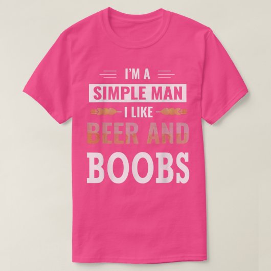 Mens Im Aシンプルの男性I Like Beer And Beers胸4日7月 Tシャツ (デザイン正面)
