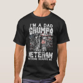 Mens I'm A Dad Grumpa Veteran Nothing Scares Me Pr Tシャツ (正面)