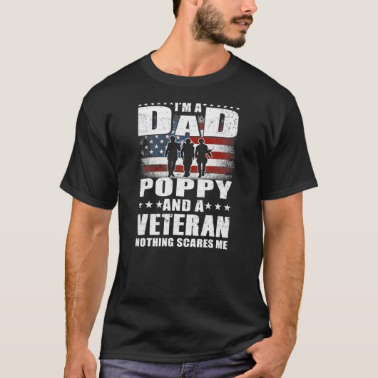 Mens I'm A Dad Poppy And A Veteran Dad Poppy Tシャツ (正面)
