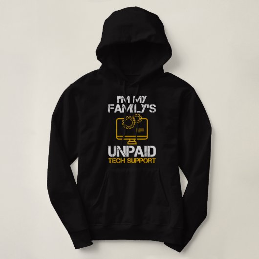 Mens Im My Familys Unaged Tech Support おもしろい Compu パーカ (デザイン正面)