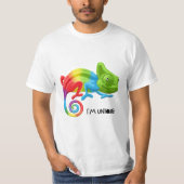 Men's I'm Unique Chameleon Tee - Bold Rainbow  Tシャツ (正面)