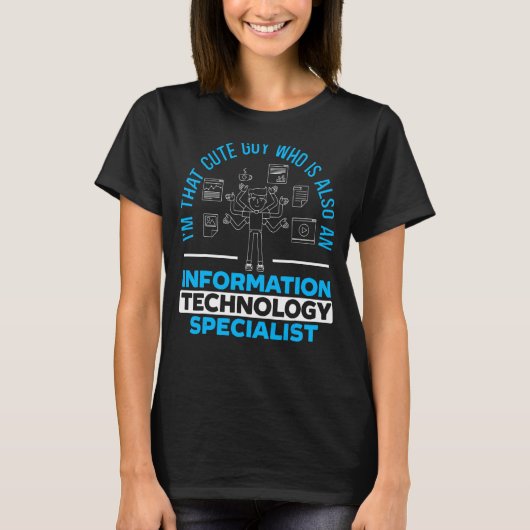 Mens Information Technology Specialist Computer Jo Tシャツ (正面)