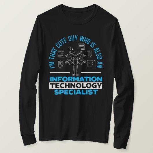 Mens Information Technology Specialist Computer Tシャツ (デザイン正面)