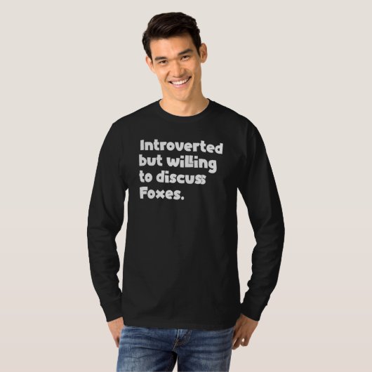 Mens Introverted But Willing To Discuss Foxes Desi Tシャツ (正面フル)