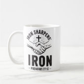 Men's Iron Sharpens Iron Proverbs 27 7 Christian G コーヒーマグカップ (左)