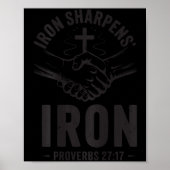Men's Iron Sharpens Iron Proverbs 27 7 Christian G ポスター (正面)