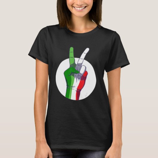 Mens Italian Flag peace sign  Victory Sign Nationa Tシャツ (正面)
