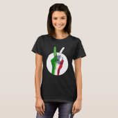 Mens Italian Flag peace sign  Victory Sign Nationa Tシャツ (正面フル)