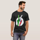 Mens Italian Flag peace sign  Victory Sign Nationa Tシャツ (正面フル)