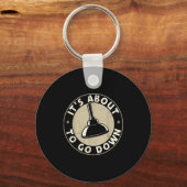 Mens It's About To Go Down Funny Plumber Quote Plu キーホルダー (正面)