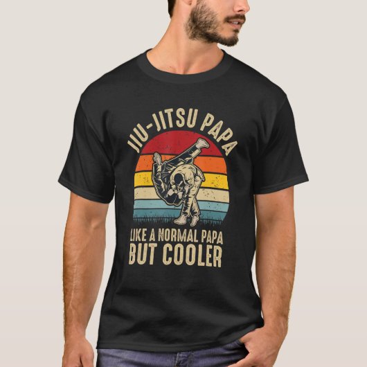 Mens Jiu-Jitsu Papa Like A Normal Grandpa Just Coo Tシャツ (正面)