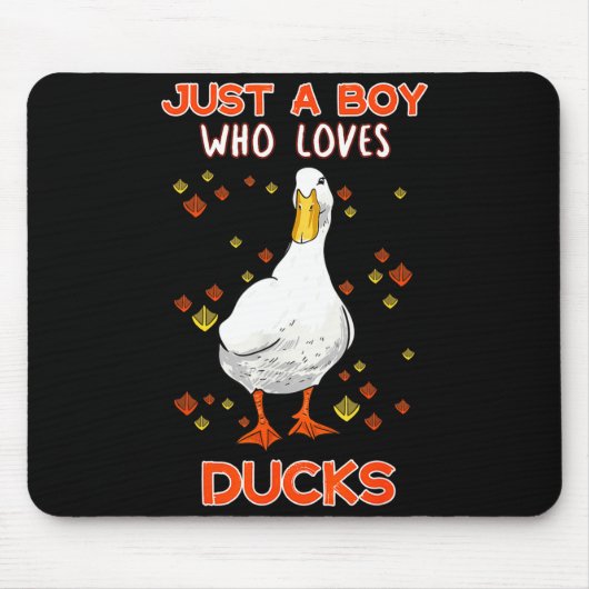 Mens Just A Boy Who Loves Ducks Funny Duck Lover Q マウスパッド (正面)