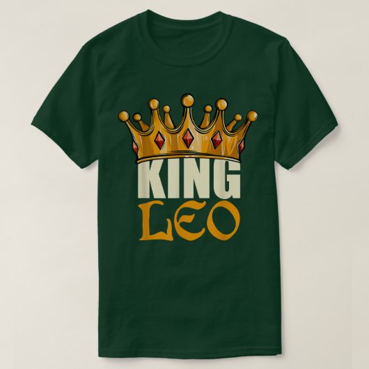 Mens King Leo Zodiac Birthday Horoscope Astrology  Tシャツ (デザイン正面)
