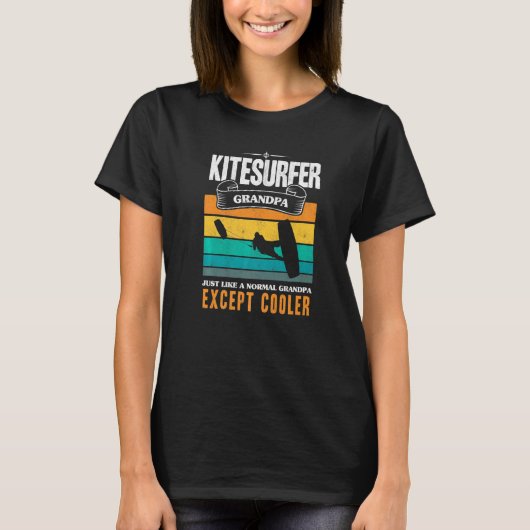 Mens Kitesurfing Grandpa Kiteboarder Grandfather K Tシャツ (正面)
