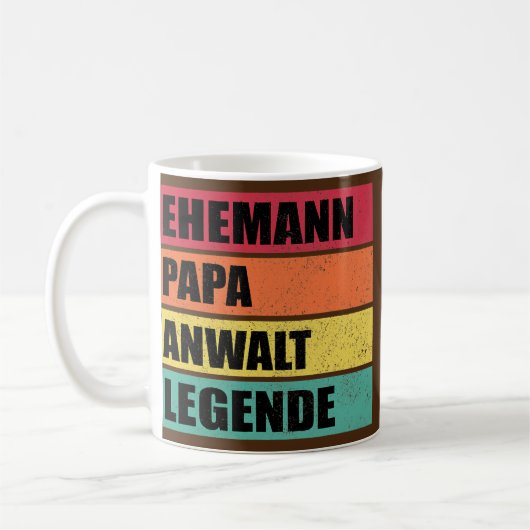 Mens Lawyer Dad Legend Husband Wedding Father's コーヒーマグカップ (左)