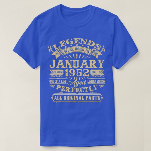 Mens Legends Were Born In January 1952 70 Year Old Tシャツ (デザイン正面)