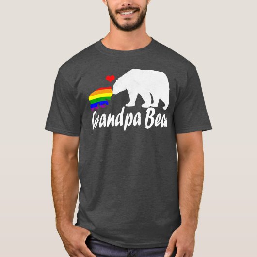 Mens LGBT Grandpa Bear Gay Pride Equal Rights Tシャツ (正面)