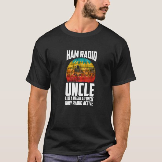 Mens Like A Regular Uncle Only Radio Active Ham Ra Tシャツ (正面)