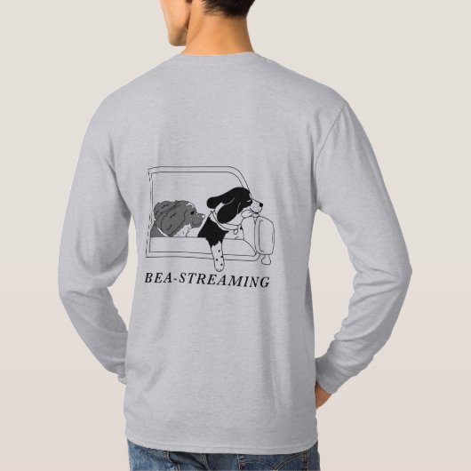 Men's Long Sleeve Tee Shirt logos Bea-Streaming Tシャツ (裏面)