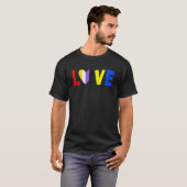 Mens Love Lgbtqプライド非バイナリプライドフラグH Tシャツ (正面フル)