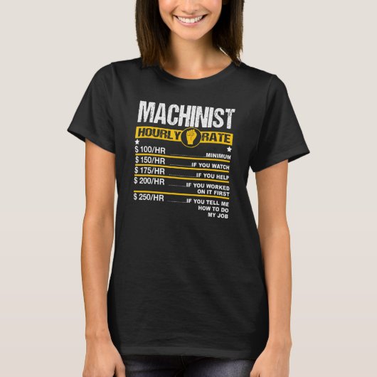 Mens Machinist時給エンジンドライバーCnc労働 Tシャツ (正面)