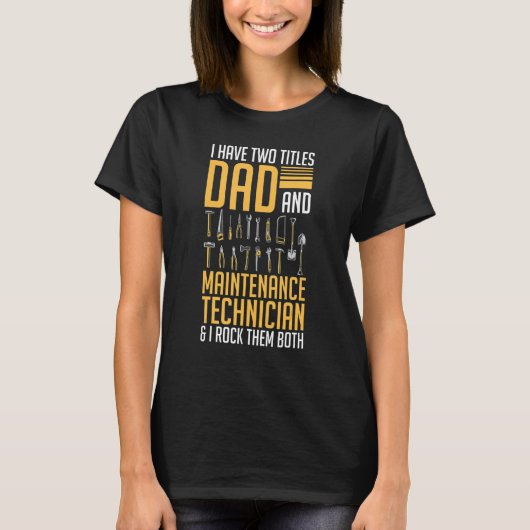 Mens Maintenance Technician Industrial Technical Q Tシャツ (正面)