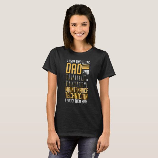 Mens Maintenance Technician Industrial Technical Q Tシャツ (正面フル)