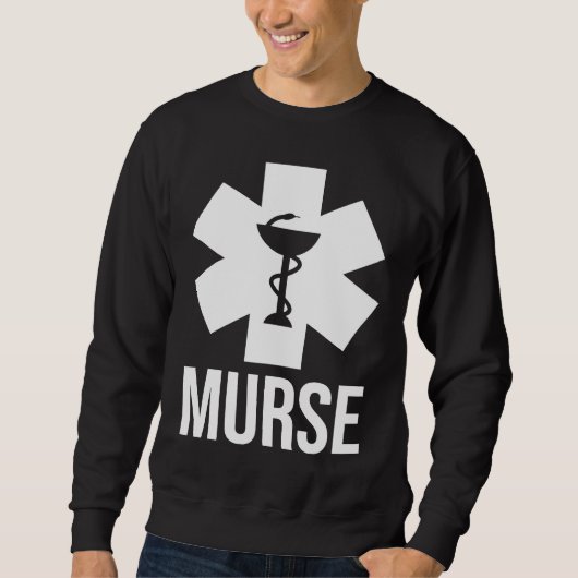 Mens Male Nurse  Murse Rn Lpn Cna スウェットシャツ (正面)
