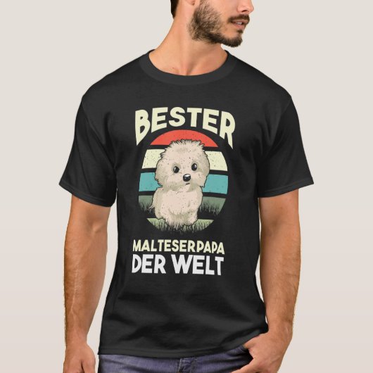 Mens Maltese Maltese Dad Tシャツ (正面)