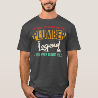 Mens Man Myth Legend Plumber Tech Plumbing Tシャツ