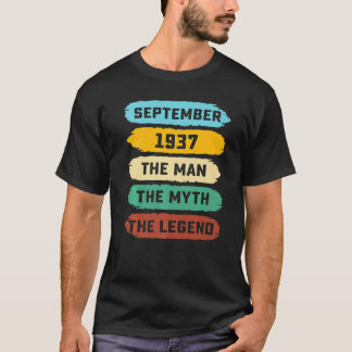 Mens Man Myth Legend September 1937 85th Birthday Tシャツ