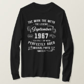 Mens Man Myth Legend September 1967 55th Birthday Tシャツ (デザイン正面)