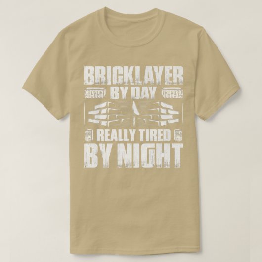 Mens Mason Really Tired By Night Bricklayer46 Tシャツ (デザイン正面)