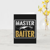 Mens master baiter funny fishing graphic カード (黄色い花)