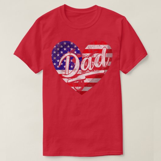 Mens Men Patriotic American Flag Heart Motocross D Tシャツ (デザイン正面)
