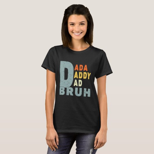 Mens Men s Dada Daddy Dad Bruh  dad Retro Father s Tシャツ (正面フル)