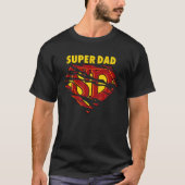 Mens Men Super Dad Shield Tee, Lovely Apparel Gift Tシャツ (正面)