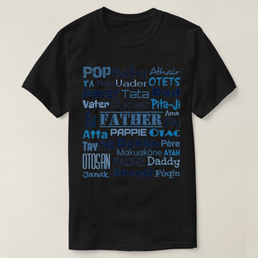 Mens Mens Father in Different Languages Tシャツ (デザイン正面)