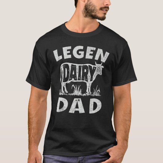 Mens Mens Legen Dairy Dad Cow Farmer Farming Tシャツ (正面)
