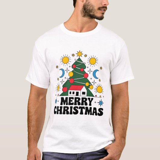 Men's Merry Christmas Basic T-Shirt: Festive New M Tシャツ (正面)