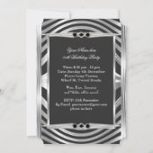 Men's Metal Silver Look Black Photo Jewel 招待状 (裏面)