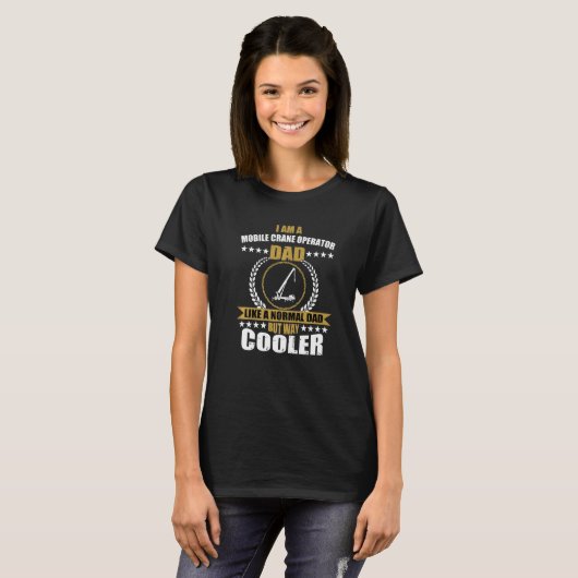 Mens Mobile Crane Operator Dad Construction Site F Tシャツ (正面フル)