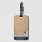 Men's Monogram Burlap Black Diamond Image ラゲッジタグ (正面縦)