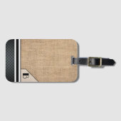 Men's Monogram Burlap Black Diamond Image ラゲッジタグ (正面横)