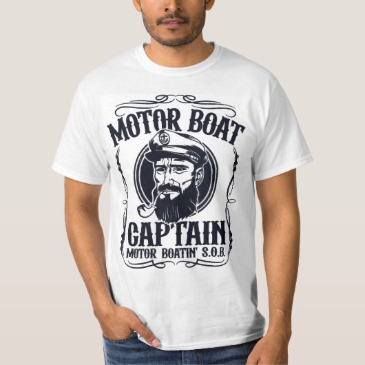Men's Motor Boat Captain Shirt Tシャツ (正面)