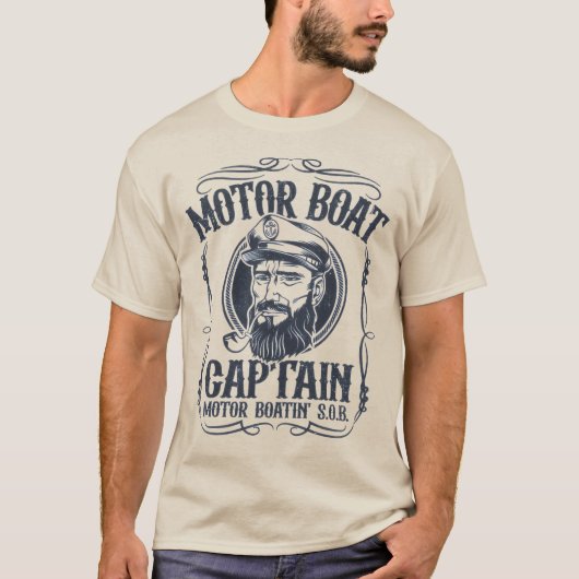 Men's Motor Boat Captain Shirt Tシャツ (正面)