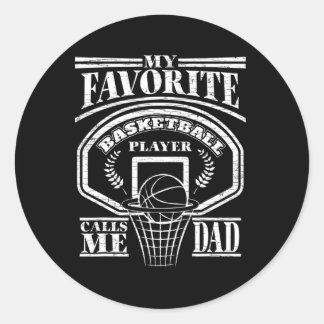 Mens My Bysketbyll Playerがお気に入りのMeパパを呼び出す ラウンドシール