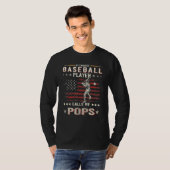 Mens My Favorite Baseball Player Calls Me Pops Ame Tシャツ (正面フル)